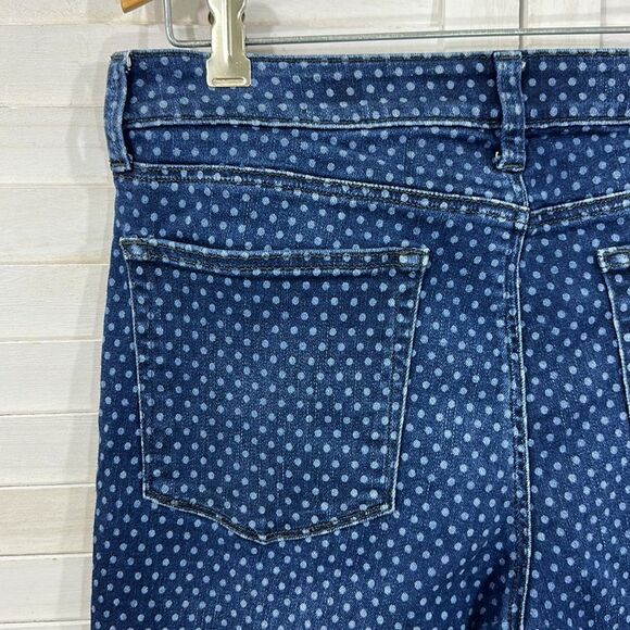 Lucky Brand Jeans Size 10 Lolita Mid Rise Blue Polka Dot Slim Leg - Picture 9 of 15